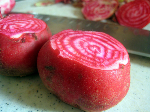 Cut Chioggia Beets