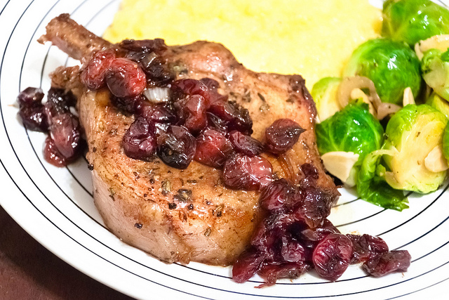 Balsamic Pork Chops with Cherry Sherry Sauce